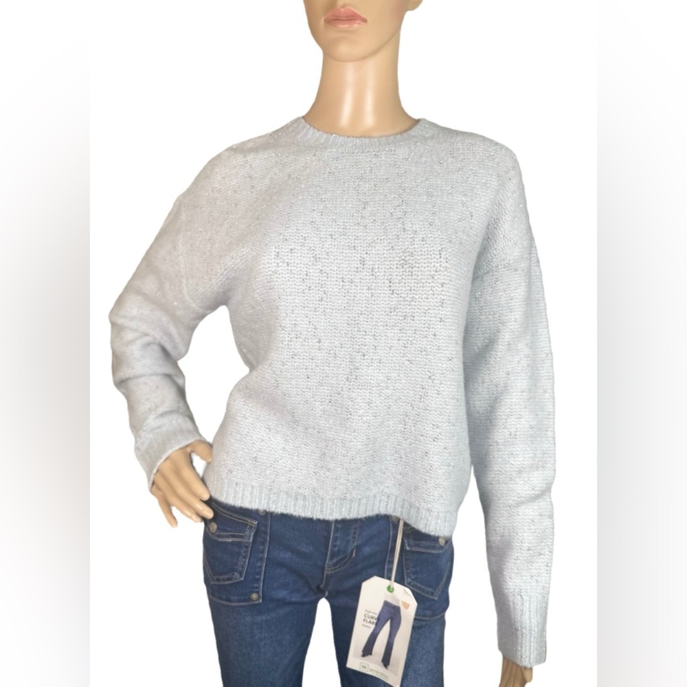 Calvin Klein Women's Long Sleeve Crewneck Metallic Sweater